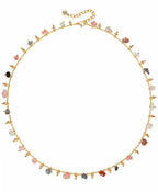 Women 14K Gold Plated Green Rose Beaded Pearl Boho Choker Necklace