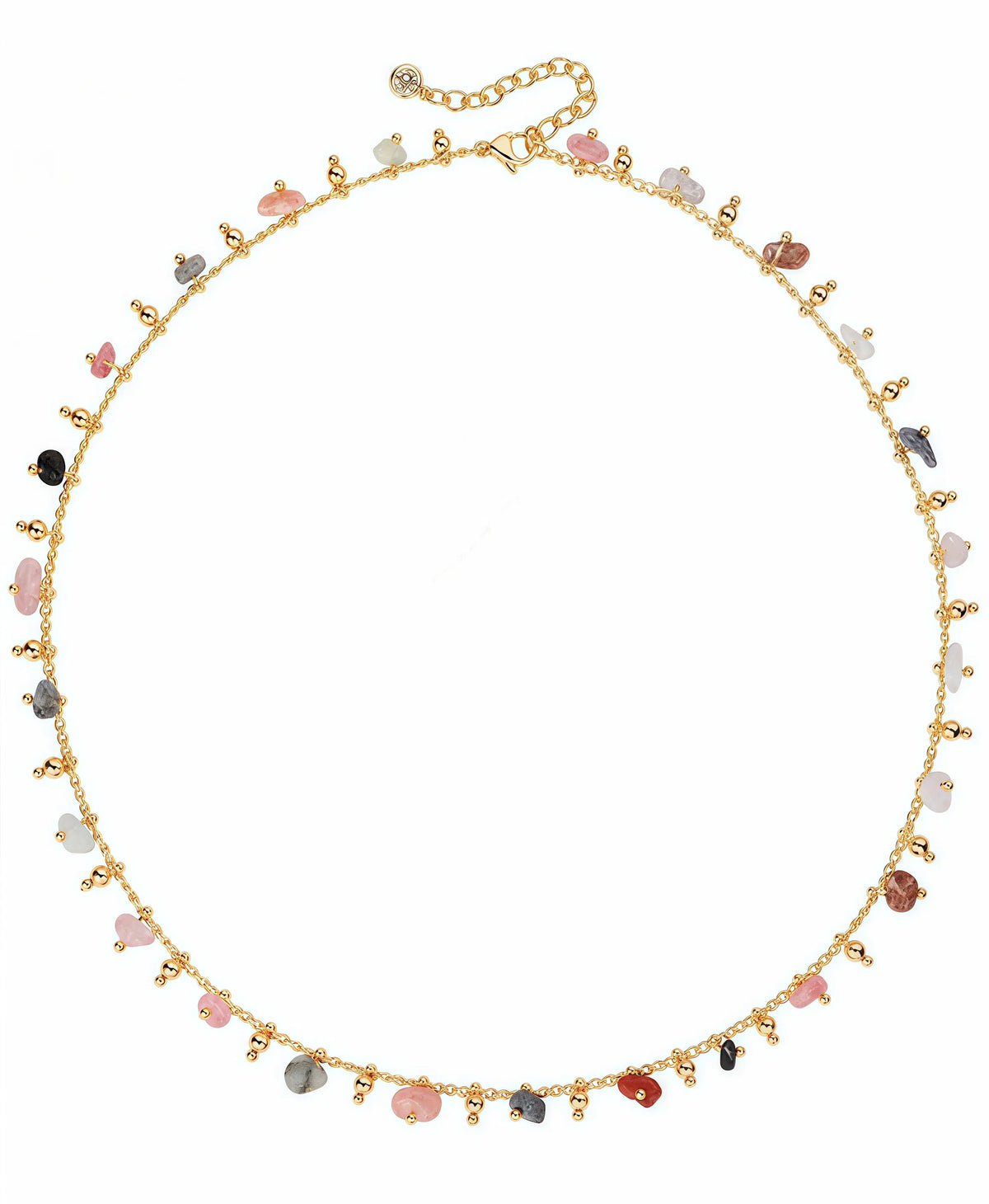 Women 14K Gold Plated Green Rose Beaded Pearl Boho Choker Necklace