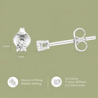 Eloura Gilded Lab-Grown Diamond Stud Earrings, 925 Silver 14KT Gold Plated, Round Cut SI1 F Color