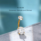 ELOURA G23 Titanium Moissanite Belly Button Ring for Women