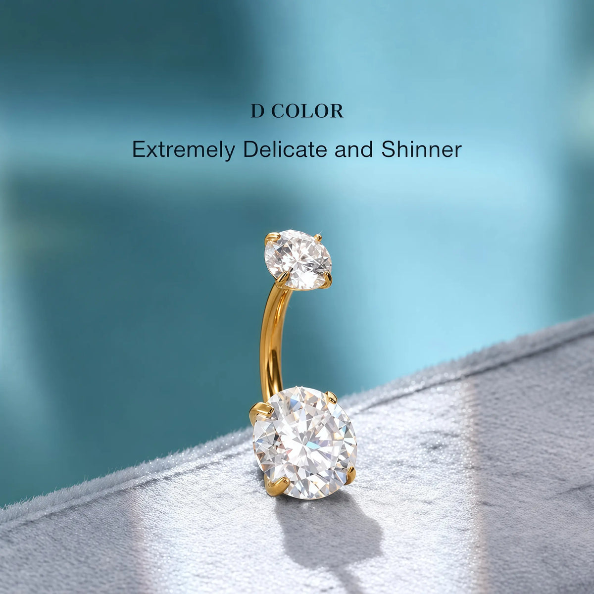 ELOURA G23 Titanium Moissanite Belly Button Ring for Women