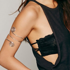RIOSO 6 Pieces Arm Cuff Upper Arm Band Cuff Bracelet Bangle for Women Adjustable Armband Set