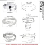 RIOSO 6 Pieces Arm Cuff Upper Arm Band Cuff Bracelet Bangle for Women Adjustable Armband Set