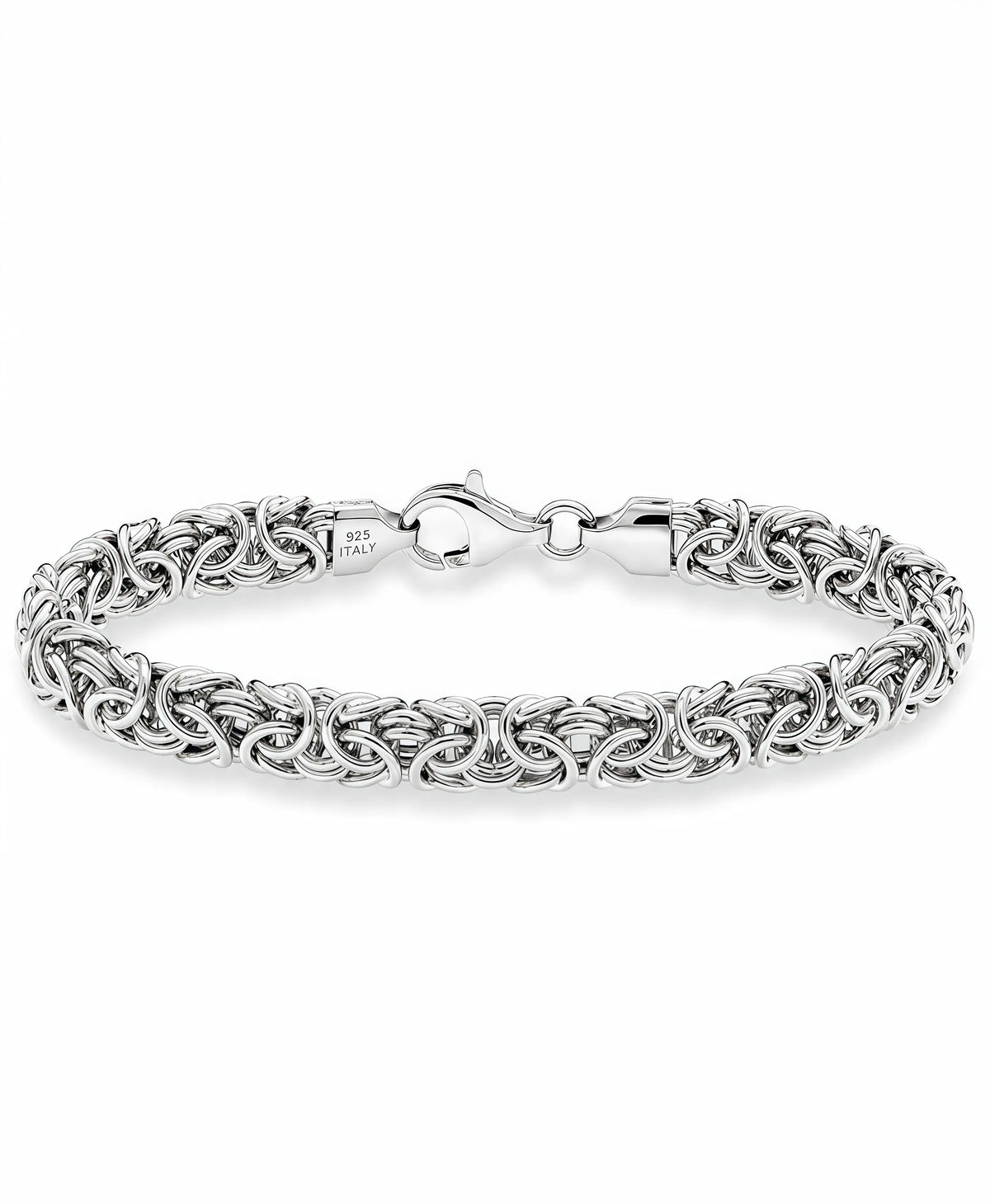 Italian 925 Sterling Silver Byzantine Bracelet for Women