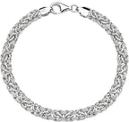 Italian 925 Sterling Silver Byzantine Bracelet for Women