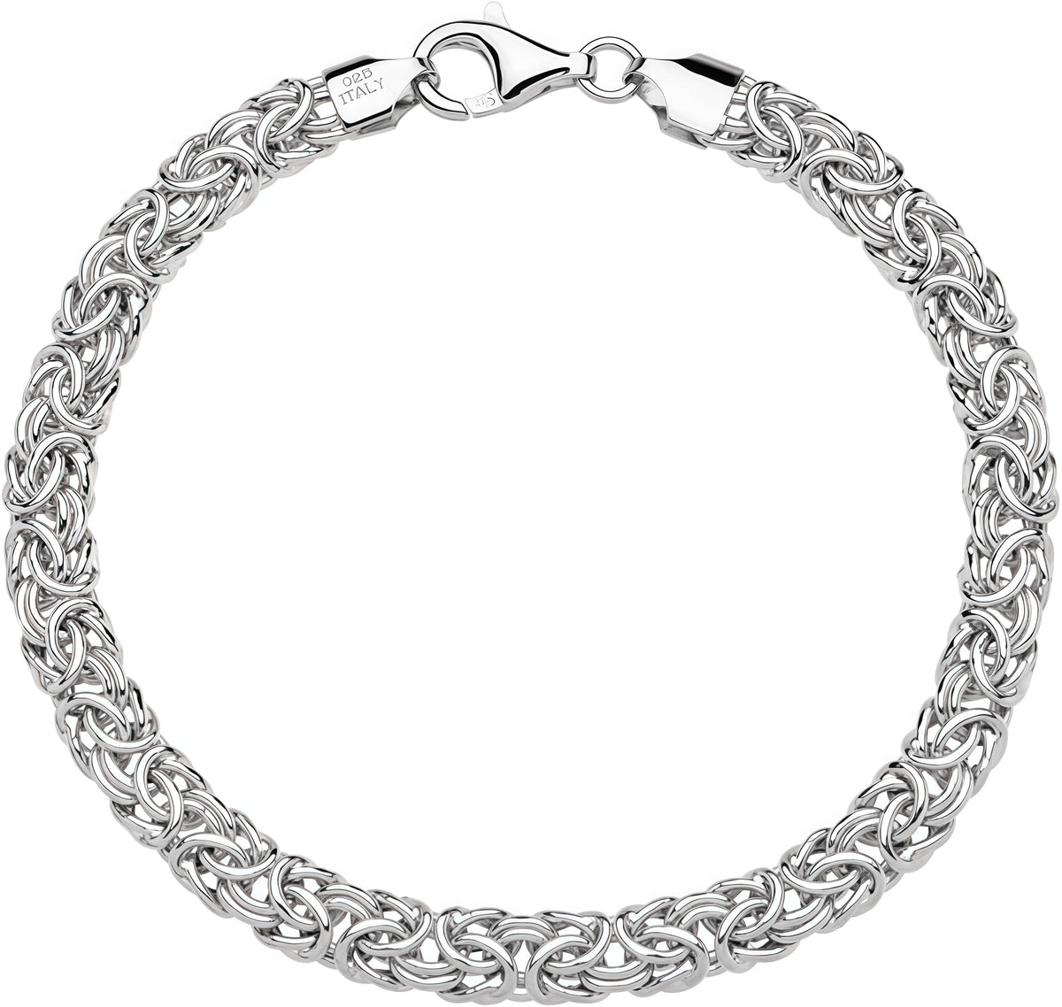 Italian 925 Sterling Silver Byzantine Bracelet for Women