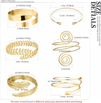 RIOSO 6 Pieces Arm Cuff Upper Arm Band Cuff Bracelet Bangle for Women Adjustable Armband Set