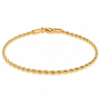 Eloura 18K Gold Plated Braided Rope Anklet for Women, 2.7MM Thick, 10In, Made in Brazil
