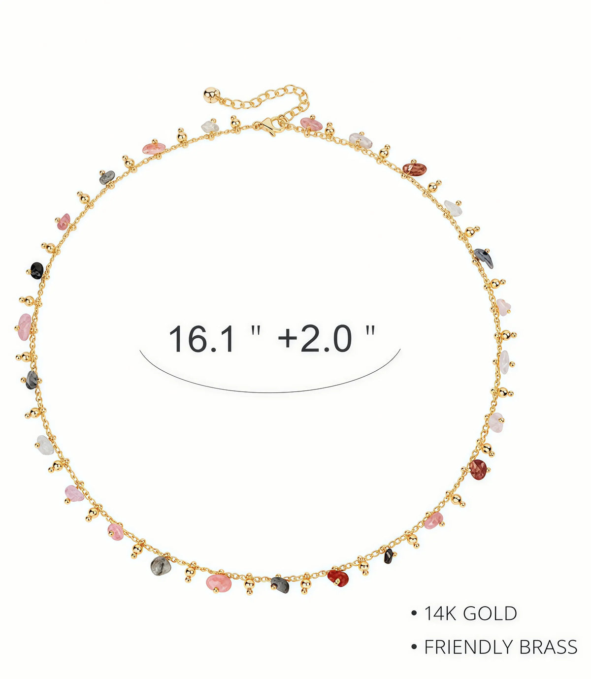 Women 14K Gold Plated Green Rose Beaded Pearl Boho Choker Necklace